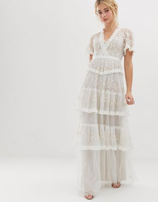 white short ruffle dress