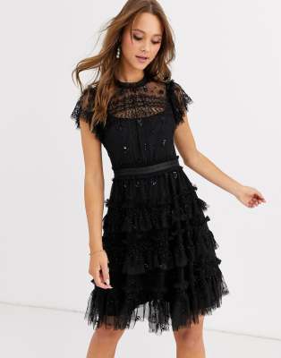 needle & thread black dress