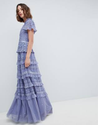 needle and thread tiered floral maxi dress