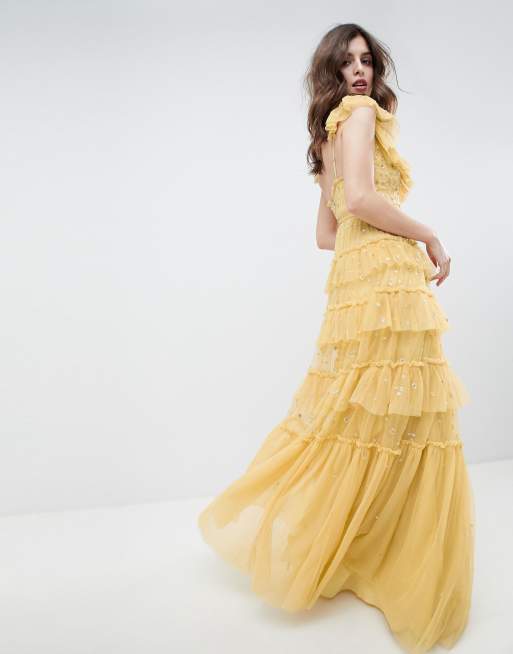 Needle and 2025 thread yellow dress