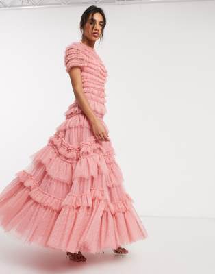 layered tulle maxi dress