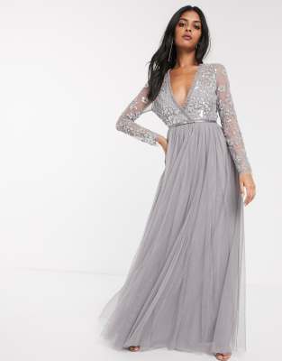 maxi gray dress