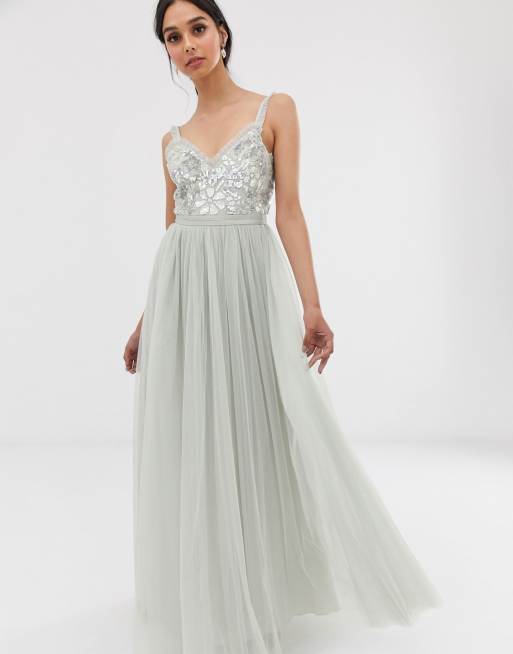 Betere Needle & Thread sequin maxi dress in mint green | ASOS AD-02