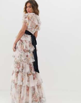 Needle and thread floral maxi outlet skirt