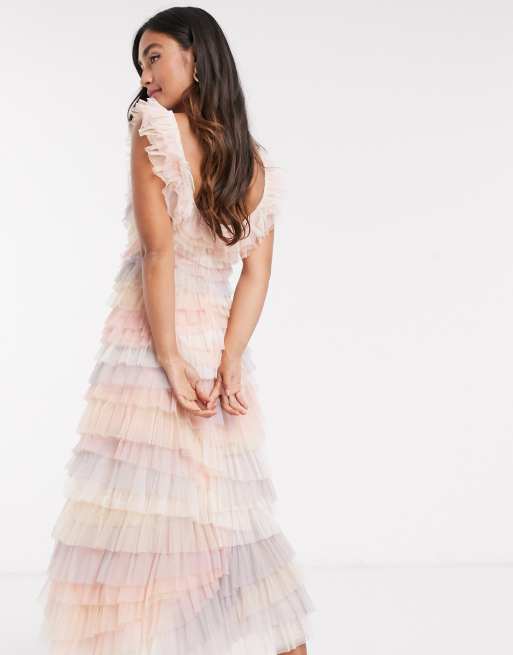 Needle and thread ruffle dress sale