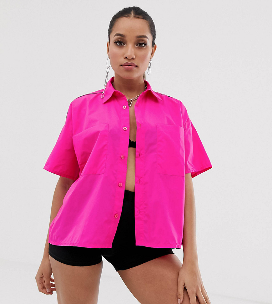 фото Нейлоновая рубашка со светоотражающей отделкой collusion - petite-розовый