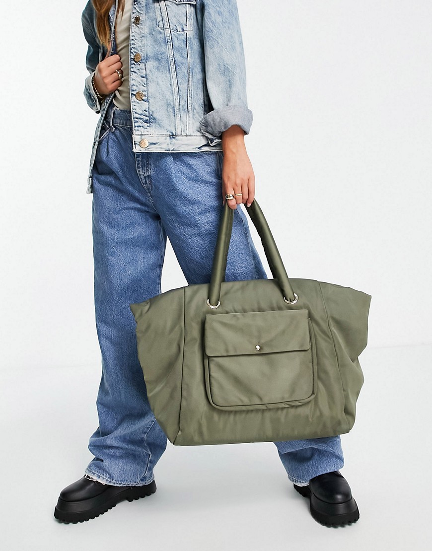 фото Нейлоновая сумка-тоут цвета хаки miss selfridge-зеленый цвет