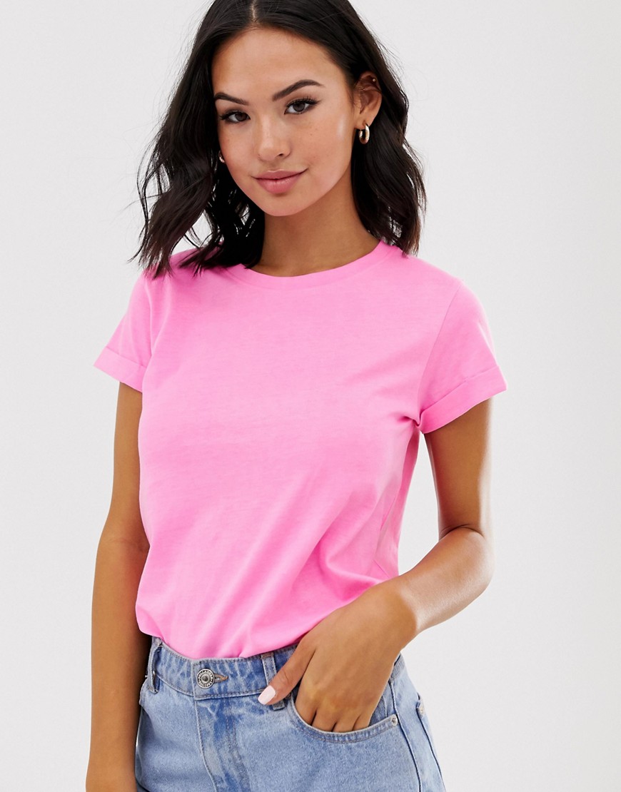 Neon basic eleanor t-shirt fra Brave Soul-Pink