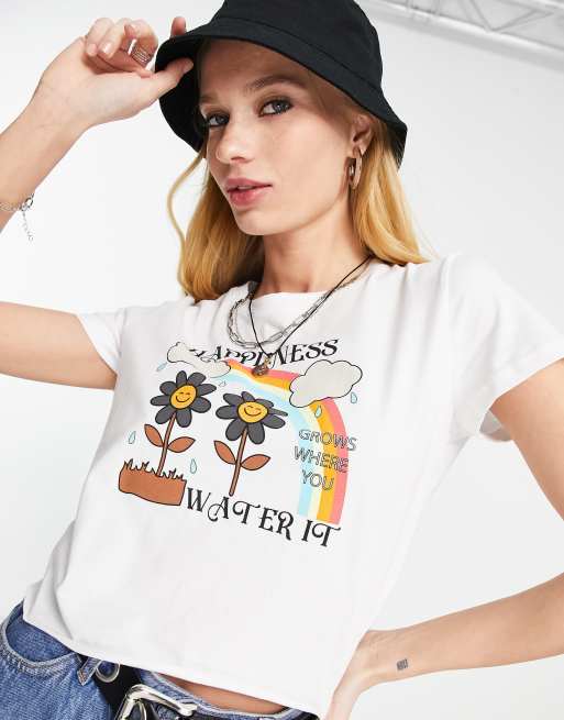 Neon & Nylon - T-shirt met motief in wit