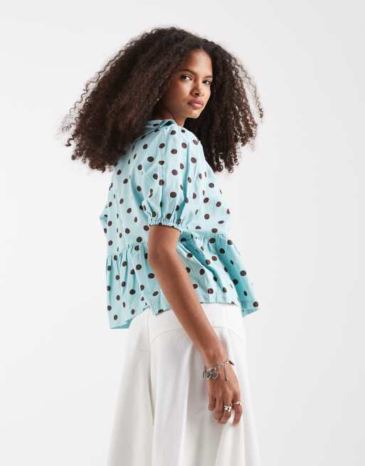 Neon Rose - Lias - Blouse à pois avec manches bouffantes - Mousse, 4 de 4