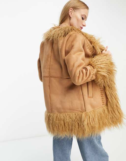 70s faux fur outlet coat