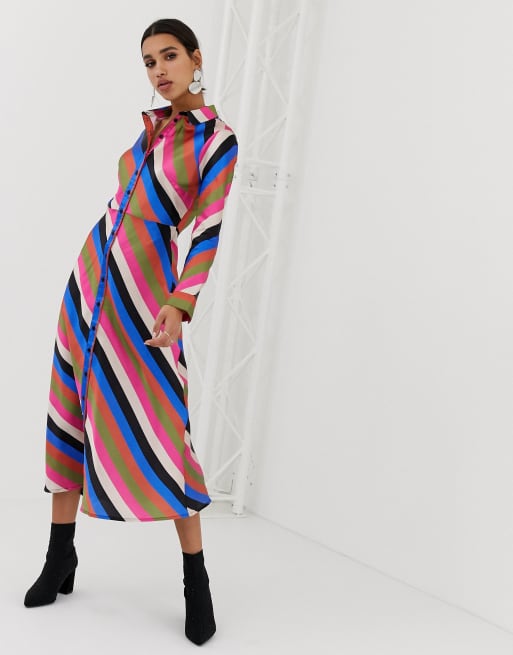 Neon striped best sale maxi dress