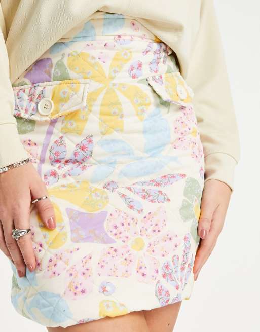 Floral mini skirt quilt store
