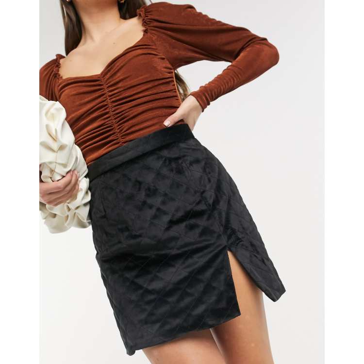 Black corduroy skirt quilt sale