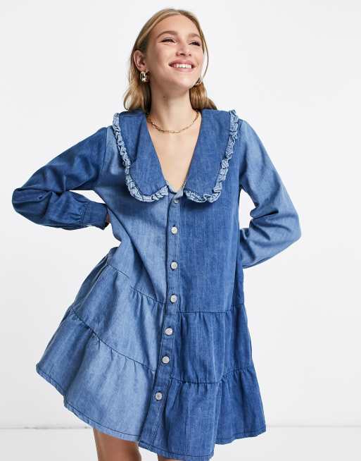 Neon store denim dress