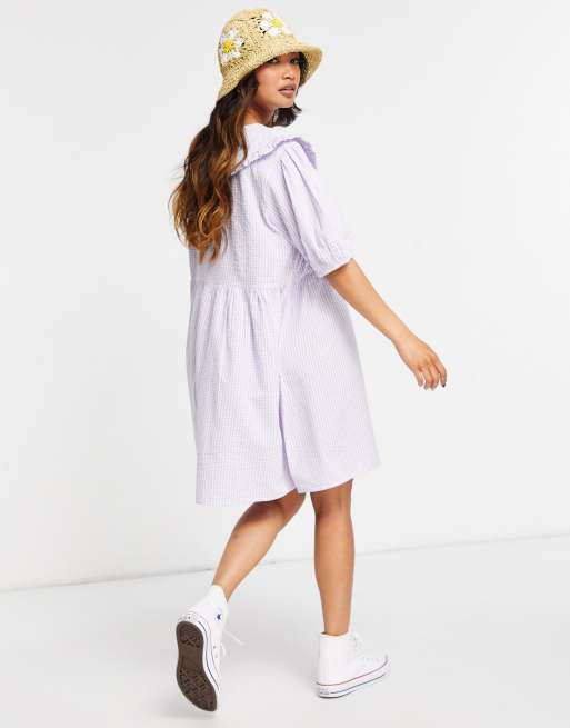 asos neon rose dress Neon Rose gingham oversized smock dress in black