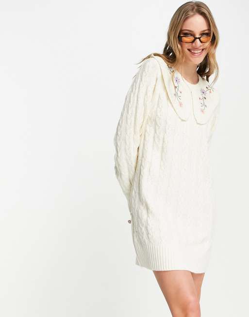 Embroidered discount jumper dress