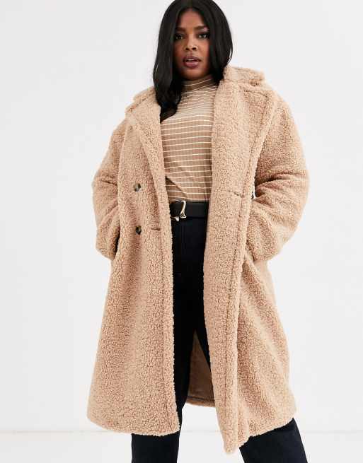 manteau long en peluche