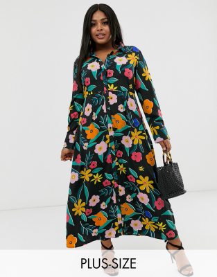 plus maxi shirt dress