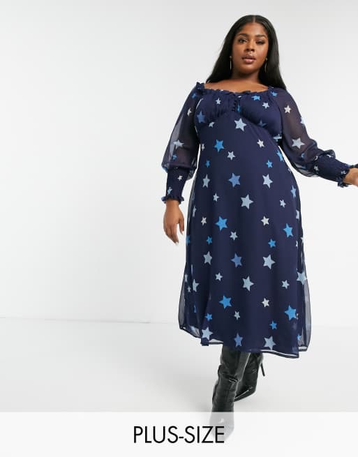 Plus size star print sale dress