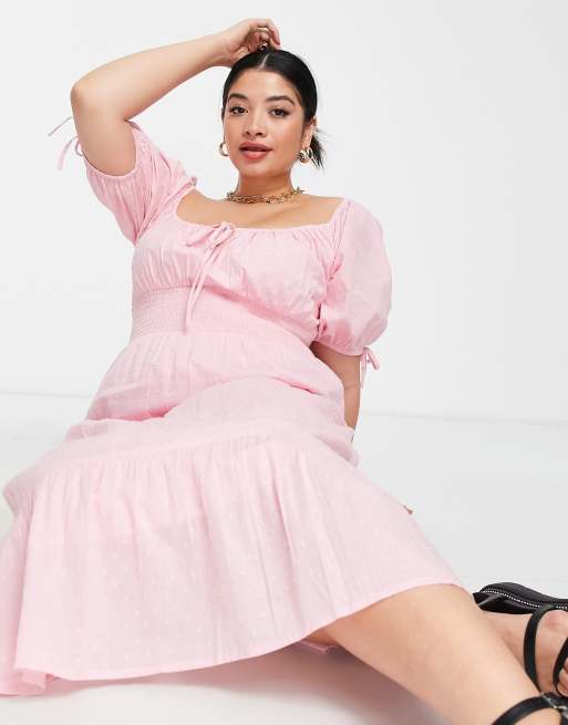 Pink sales milkmaid dress