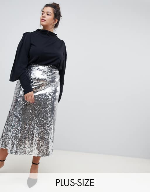 Sequin midi outlet skirt xxl