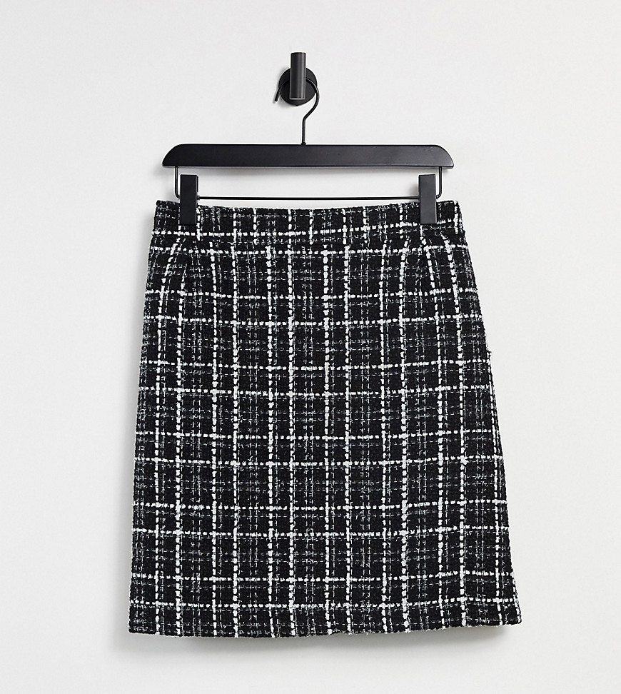 Neon Rose Plus mini skirt in tweed-Multi