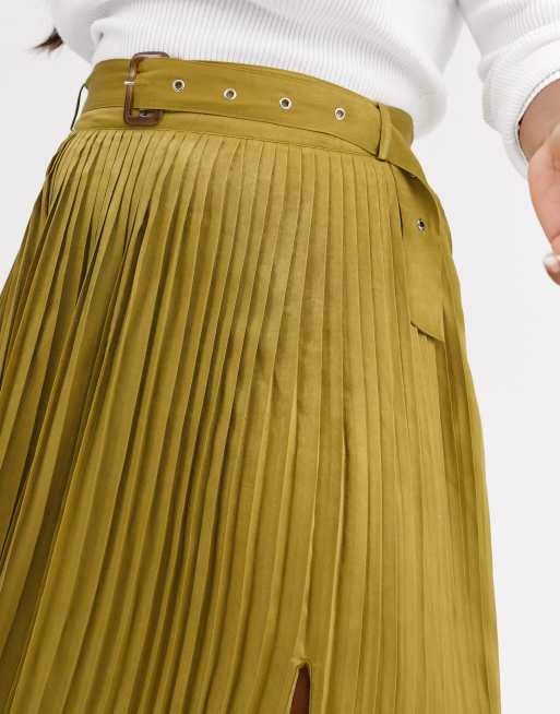 Rose gold pleated skirt zara hotsell