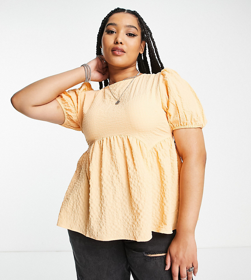 Blouses by Neon Rose Plus Cos your jeans deserve a nice top Round neck Short sleeves Tie-keyhole back Peplum hem Regular fit
