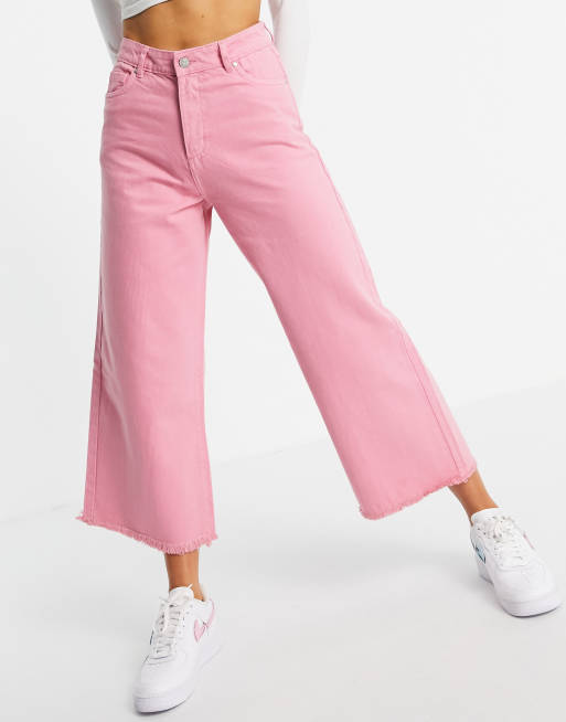 wide leg pink trousers