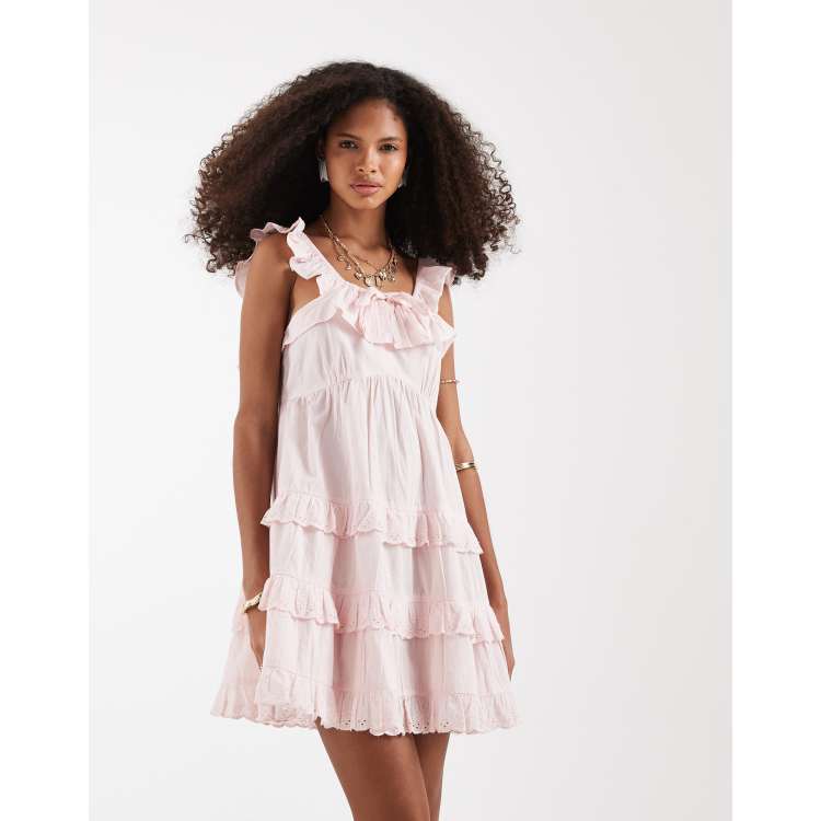 asos neon rose dress Neon Rose gingham oversized smock dress in black