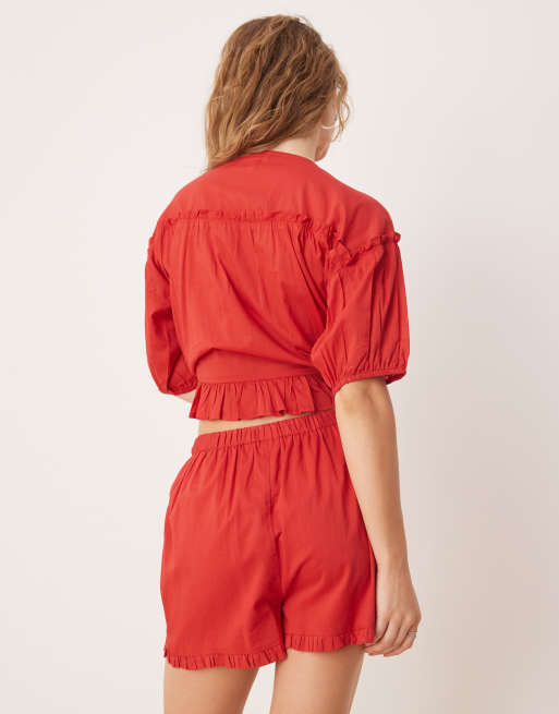 Neon Rose - Short à bords volantés - Rouge, 4 de 5