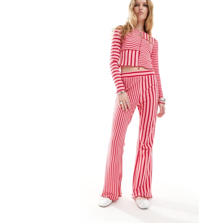80s Striped Jeans Black & White Striped Trousers / Pants