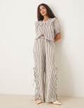 [Neon Rose] Neon Rose tie-side relaxed fit striped pants in multi (Part of a set) 12 Multi stripe