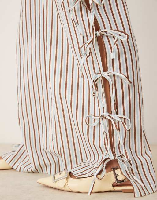 Neon Rose tie-side relaxed fit striped trousers co-ord in multi ASOS