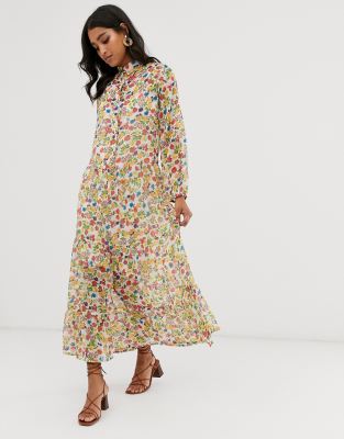 floral maxi shirt
