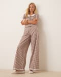 [Neon Rose] Neon Rose wide leg gingham pants in brown 8 BROWN