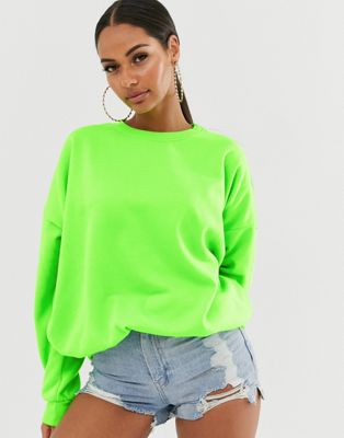 Neongrøn oversized sweatshirt fra ASOS DESIGN