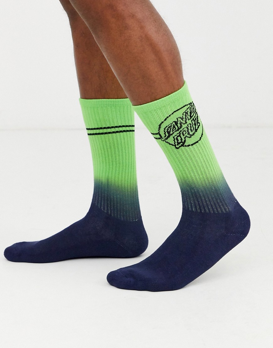 фото Неоново-зеленые носки с эффектом деграде santa cruz-зеленый