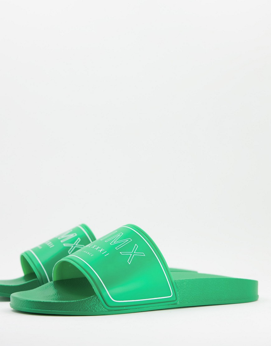 фото Неоново-зеленые шлепанцы asos design-зеленый цвет