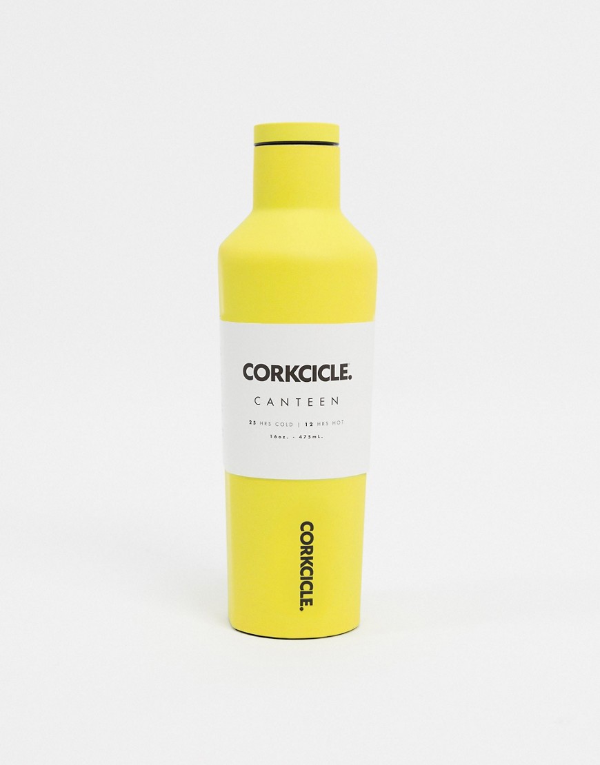 фото Неоново-желтая матовая бутылка для воды объемом 475 мл corkcicle-желтый