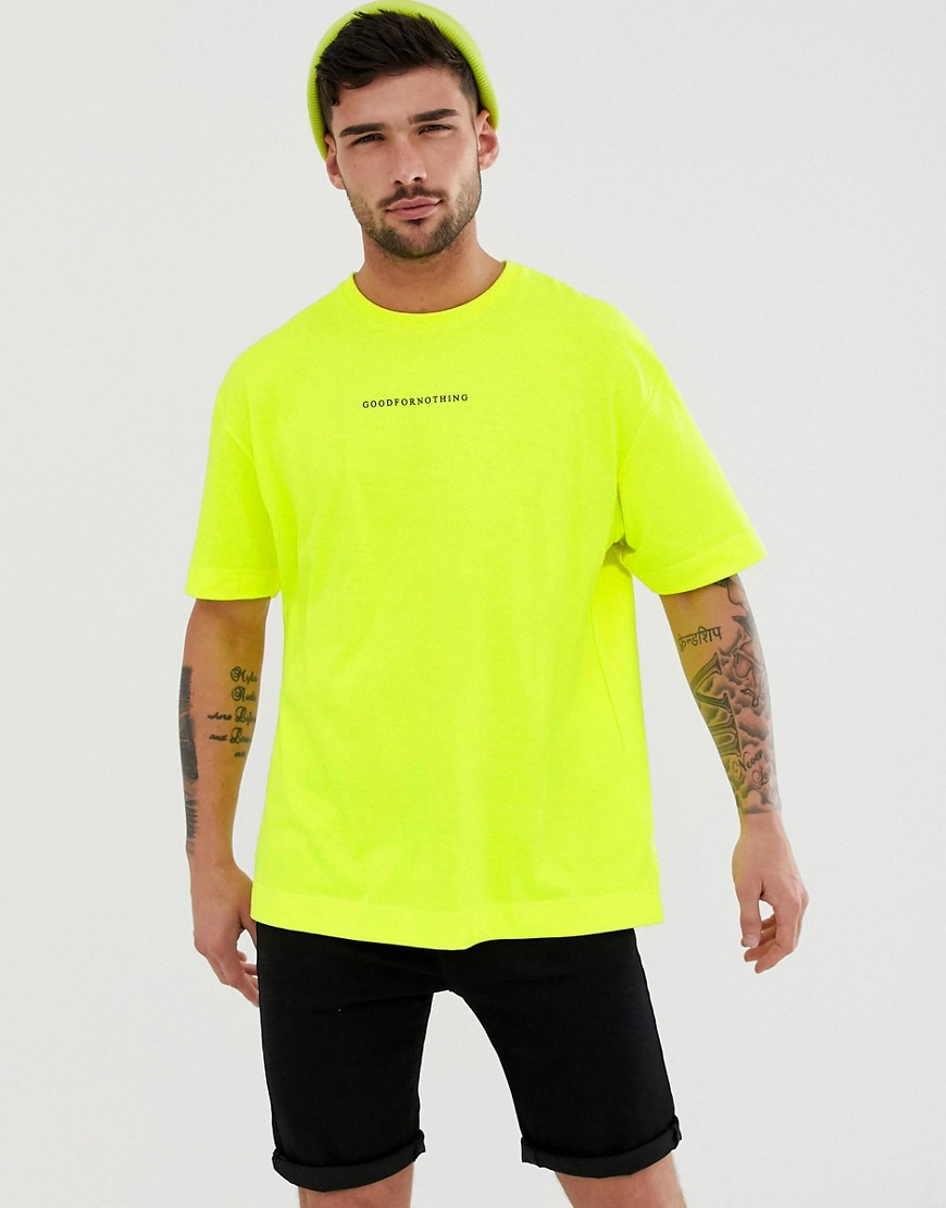 фото Неоново-желтая oversize-футболка good for nothing-желтый