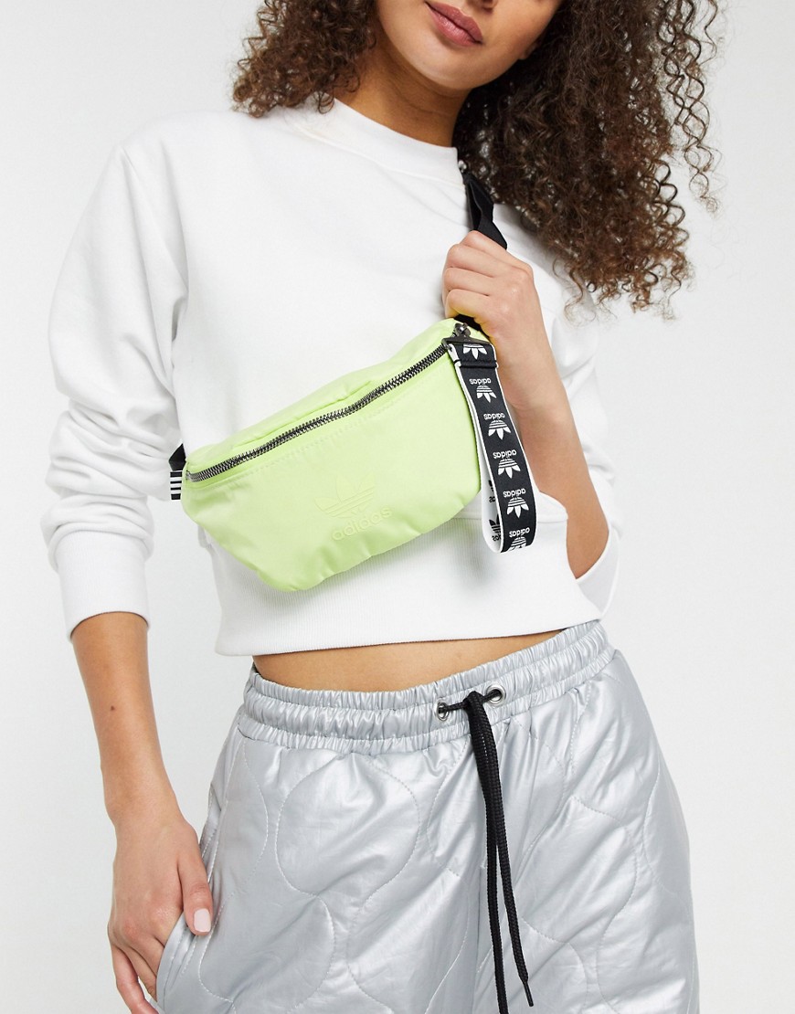 фото Неоново-желтая сумка-кошелек на пояс с логотипом-трилистником adidas originals-желтый