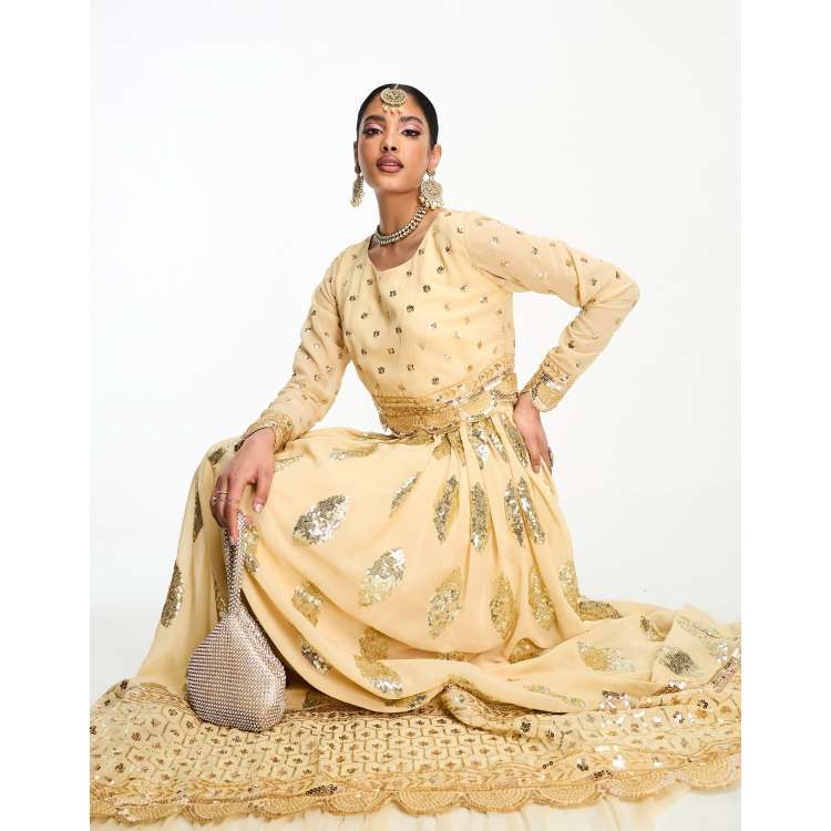 Gold skirt clearance lehenga