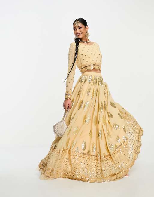 Gold 2024 lehenga skirt