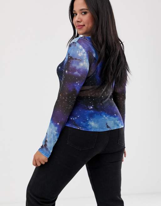 Nettop i galakseprint fra Daisy Street Plus, 2 af 4