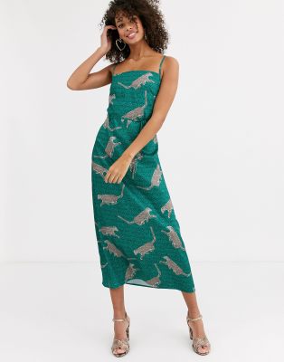 green cheetah print dress