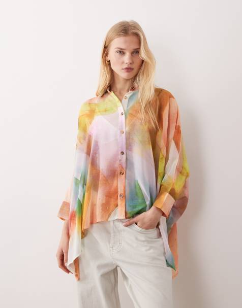 Never Fully Dressed abstract cape shirt co-ord in ombre - view 1