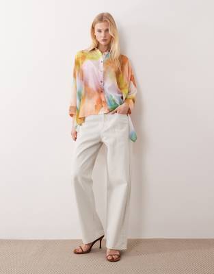 Never Fully Dressed Abstract Cape Shirt In Brown