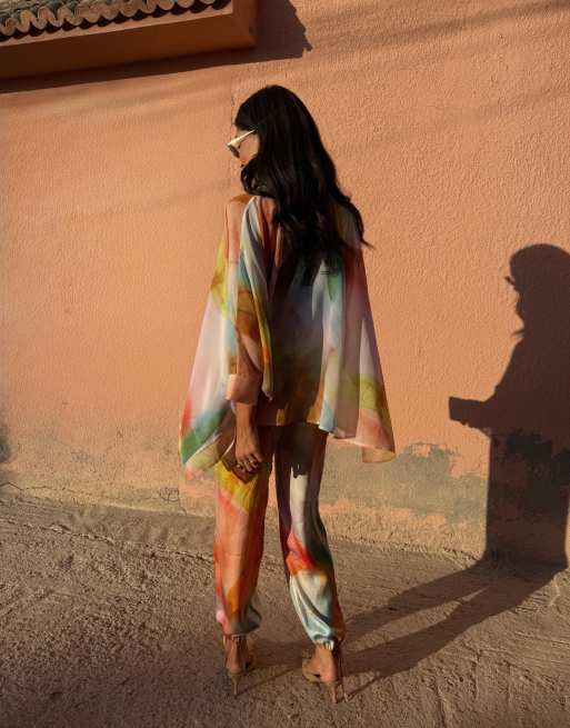 Never Fully Dressed abstract cape shirt in ombre (part of a set), 3 of 4
